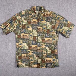 Tori Richard Shirt Mens M Multicolor Hawaiian Aloha Button Up Cotton Lawn Pearl